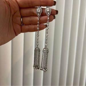 Luxury designer long earrings with crystals rhinestones